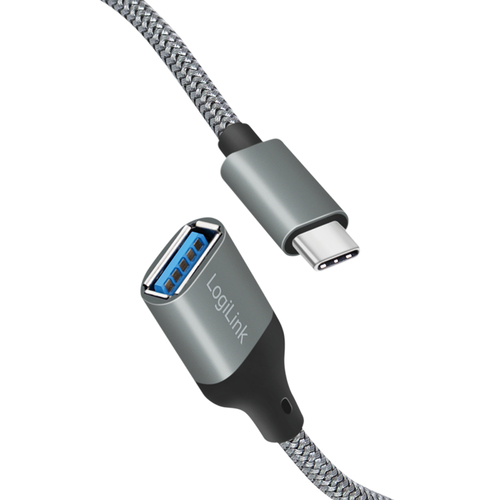 LogiLink CU0106 USB-kabel 0,15 m USB 3.2 Gen 1 (3.1 Gen 1) USB C USB A Grijs, afbeelding 3