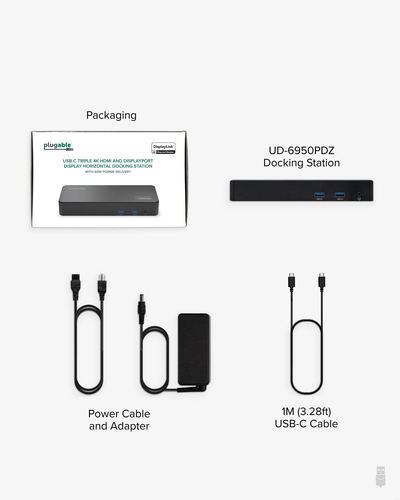 Plugable Technologies 12-in-1 USB C Triple Monitor Docking Station, Triple 4K Displays with 3x HDMI or 3x DisplayPort, Compatible with Mac, Windows, Thunderbolt – image 6