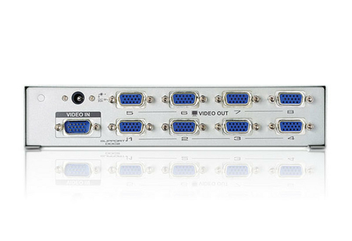 ATEN 8-Port VGA Video Splitter (300 MHz). Video port type: VGA, Video out: 8x VGA. Maximum resolution: 1920 x 1440 pixels,