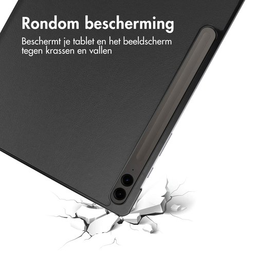 Accezz Trifold Bookcase Samsung Tab S9 FE Plus Tablethoesje Zwart, afbeelding 3