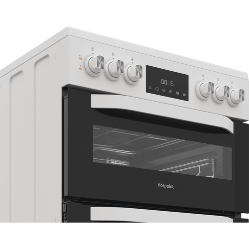 Hotpoint HTE6VDCW 60cm Wide Single Oven Electric Cooker with Ceramic Hob - White - A/A Rated, White - image 5
