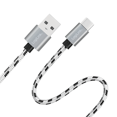 LogiLink CU0201 USB-kabel USB 2.0 USB C USB A Zwart, Wit, afbeelding 4