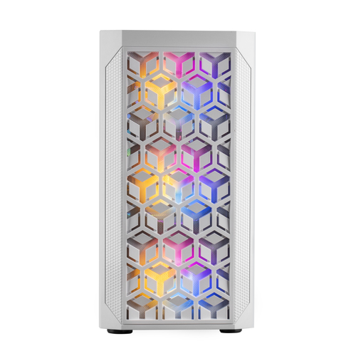 Mars Gaming MCMESHW Micro ATX Gaming PC Case 3x Fan FRGB White – image 2