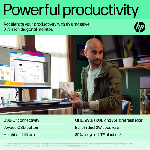 HP P32u G5 QHD USB-C Monitor – image 3