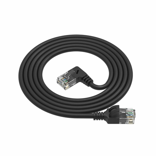 CAT6A U/UTP SLIM R-ANG BK 15CM. 1 stk, afbeelding 2