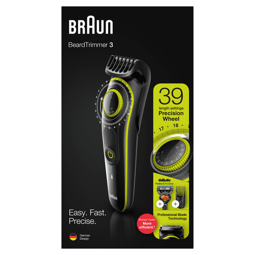 Braun Beard Trimmer BT3241 Men Trimmer & Hair Clipper, 39 Length Settings, Black/VoltGreen – image 4