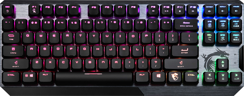MSI VIGOR GK50 LOW PROFILE TKL US клавиатура Игровой USB QWERTY Американский английский Черный