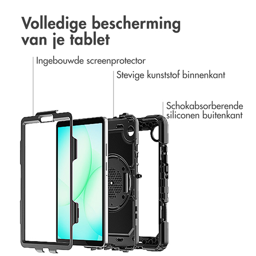 Accezz Rugged Backcover met schouderstrap voor de Samsung Galaxy Tab A11 Plus – Zwart, afbeelding 2