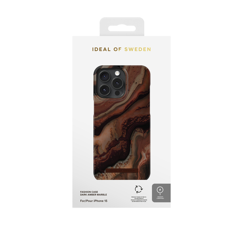 iDeal of Sweden Printed Case MagSafe iPhone 15 Dark Amber Marble – image 2