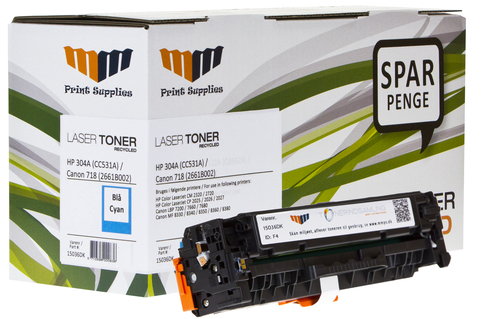 MM Cyan Laser Toner - HP CC531A / Canon 718C (2661B002) - For HP Color LaserJet / Canon LBP & MF – image 1
