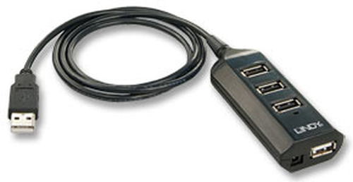 Lindy 42619 interface hub 480 Mbit/s Black