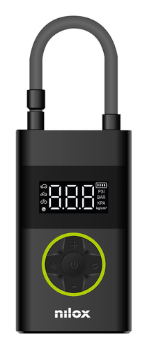 Bærbar luftkompressor med LED-lys og powerbank