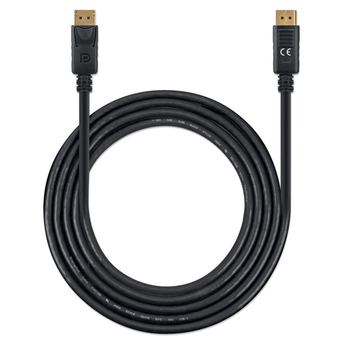 Manhattan Cable DisplayPort 1.4, 8K@60 Hz, 2 m, compatible con 8K, 4K y 1080p, macho a macho, con pestañas de bloqueo, totalmente apantallado, negro, garantía de por vida, equivalente a DP14MM2M imagen 5