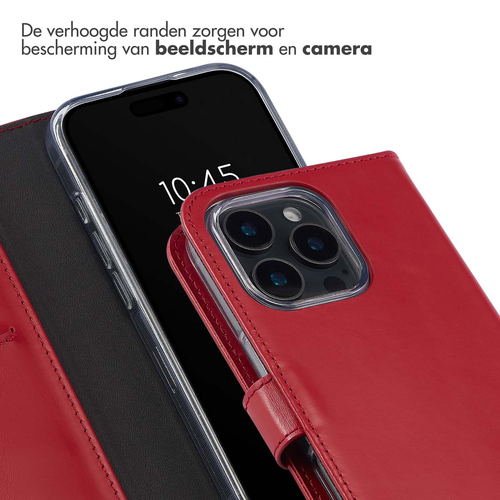 Selencia Echt Lederen Bookcase iPhone 16 Pro Max - Rood, afbeelding 4