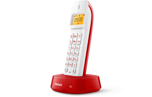 Philips D1401WR/77 telephone DECT telephone Caller ID Red, White