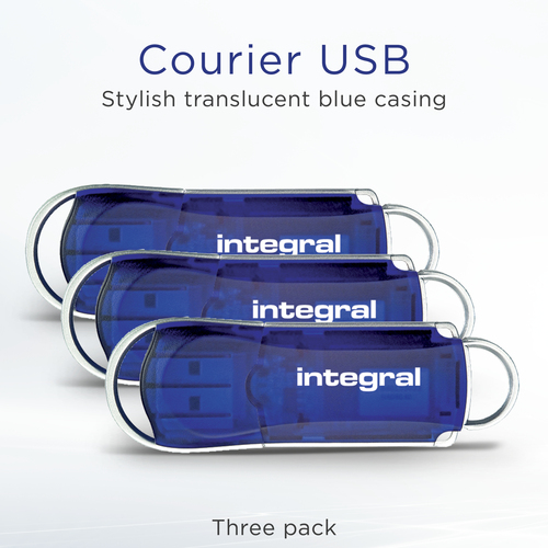 Integral 64GB 3PK USB2.0 DRIVE COURIER BLUE – image 1