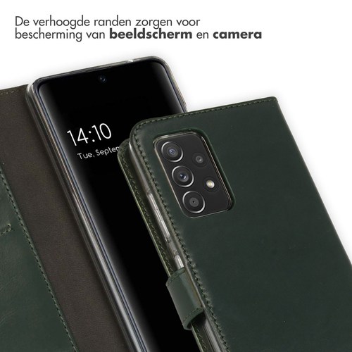 Selencia Echt Lederen Bookcase Samsung Galaxy A52(s) (5G/4G) - Groen, afbeelding 4