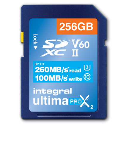 Integral 256GB SDXC UHS-2 U3 CL10 V60 UP TO R-260 W-100 MBS