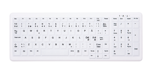 Contour Design Active Key AK-C7000-W/NOR клавиатура Медицина Беспроводной RF QWERTY Северные страны Белый