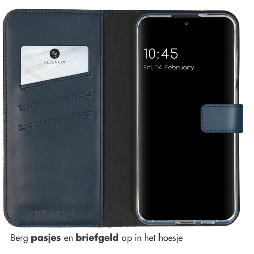 Selencia Echt Lederen Bookcase Samsung Galaxy S24 Plus - Blauw, afbeelding 3