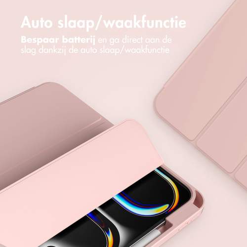 Accezz Smart Silicone Bookcase voor Apple iPad Pro 11 (2024) M4 Tablethoesje Roze, afbeelding 8