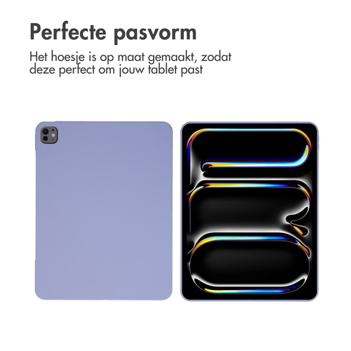 Accezz Liquid Silicone Backcover met penhouder iPad Pro 13 (2024) M4 - Lila, afbeelding 6