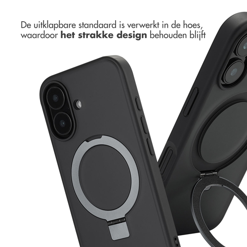 Accezz Ring Stand Backcover met MagSafe iPhone 16 - Zwart, afbeelding 6