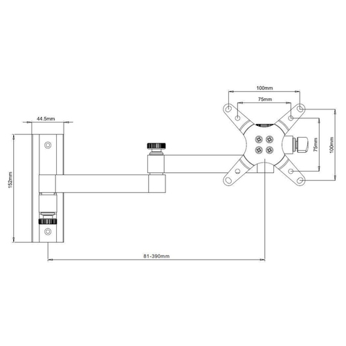 Techly ICA-LCD 104BK 30  Zwart flat panel muur steun, afbeelding 3