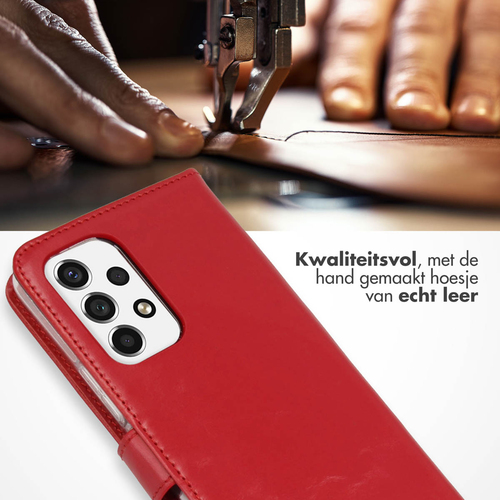 Selencia Echt Lederen Bookcase Samsung Galaxy A53 - Rood, afbeelding 2