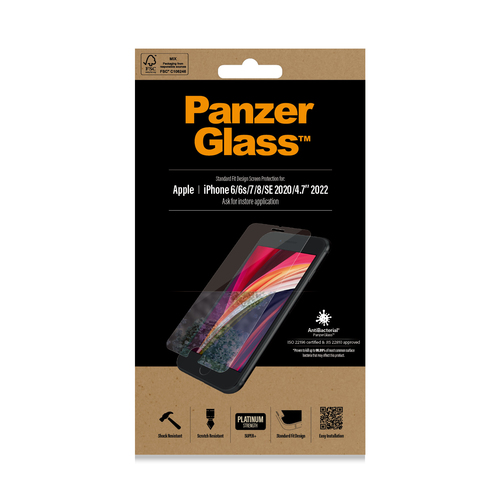 Panzerglass Apple iPhone 6/6s/7/8/SE (2020) Smartphone screenprotector Transparant, afbeelding 2