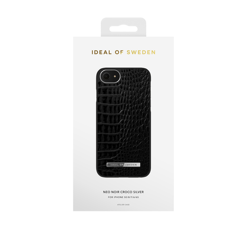 iDeal of Sweden Atelier Case iPhone 8/7/6/6S/SE Neo Noir Croc Slvr