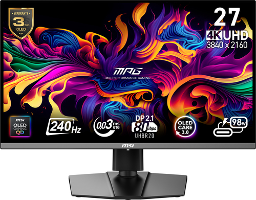 Msi Mpg 272URX QD 27 QD-OLED 4K Uhd 240Hz 0.03ms Gaming Monitor - image 1