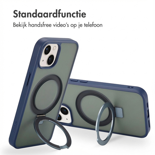 Accezz Ring Stand Backcover met MagSafe iPhone 14 - Blue, afbeelding 3