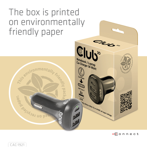 Club 3D Notebook / Laptop autolader 36 Watt oplader, afbeelding 10