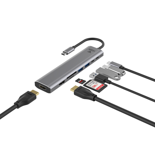 itek HUB 7 in 1, 2HDMI + 2USBA + SD/TF + 2USB-C – image 2