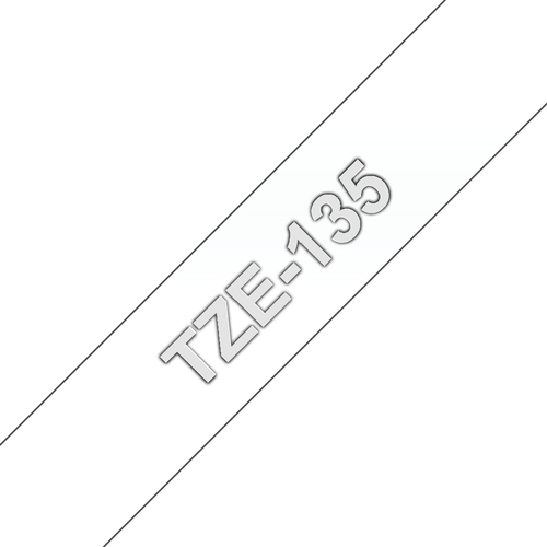 Original Brother P-Touch TZE135 12mm Gloss Tape - White on Clear - image 1