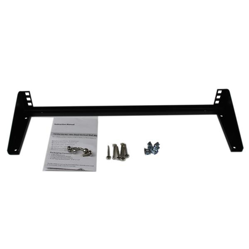 StarTech.com 1U Wall Mount Patch Panel Bracket - 19 in - Steel - Vertical Mounting Bracket for Networking and Data Equipment (RK119WALLV) Monteringsbøjle Sort – billede 5