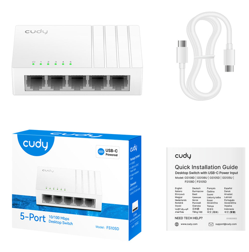 Cudy 5-Port 10/100 Mbps Unmanaged Switch, afbeelding 4