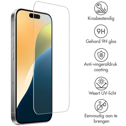 Accezz Gehard Glas Screenprotector 2-pack iPhone 16 Pro, afbeelding 2