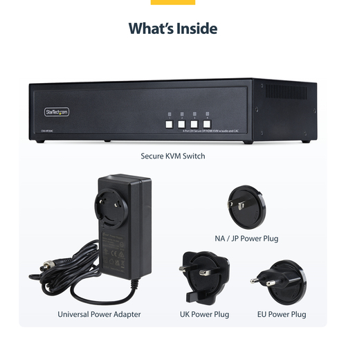StarTech.com Secure 4-Port Dual-Monitor KVM Switch, HDMI or DisplayPort, 4K – image 9