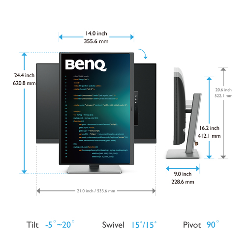 BenQ RD240Q 24 in Ips Wqxga USB-C Height adjustable Programming monitor - image 5