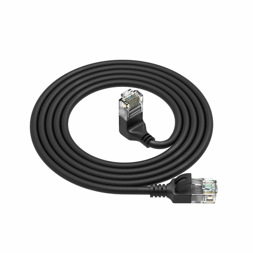 CAT6A U/UTP SLIM U-ANG BK 1.5M. 1 stk, afbeelding 2