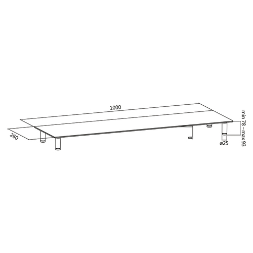 LogiLink Tabletop monitor riser glass top 1000 mm long – Foto 11 von 11