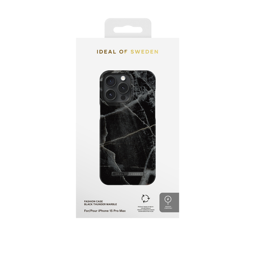 iDeal of Sweden Printed Case MagSafe iPhone 15 Pro Max Black Thunder Marble – image 3