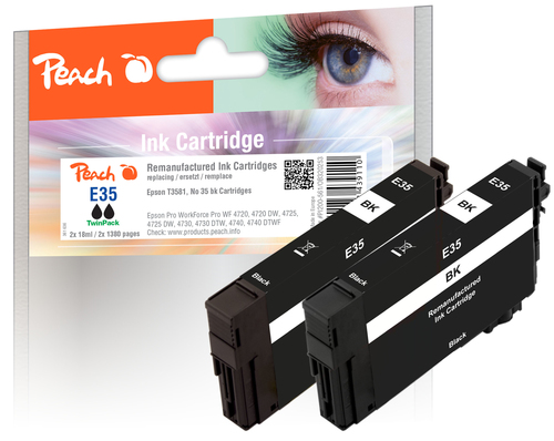 Peach PI200-561 ink cartridge 2 pc(s) Compatible Standard Yield Black