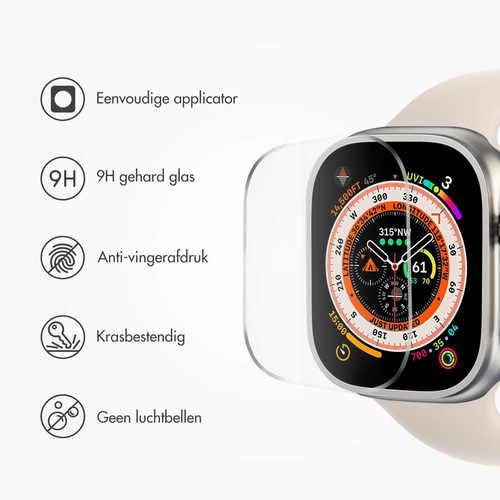 Accezz Gehard glas screenprotector met applicator Apple Watch Ultra (2) - 49 mm, afbeelding 4