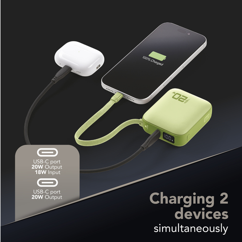 Cellularline POCKET POWER BANK 10000 mAh 20W USB-C PORT GREEN – image 3