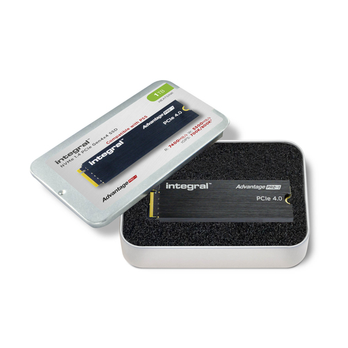 Integral 1TB - 1000GB SSD M.2 2280 NVME 1.4 PCIe Gen4 x4 R-7400MB/s W-5500MB/s IOPS R-700K W-800K TBW 500 WITH HEATSINK ADVANTAGE PRO-1 – image 1