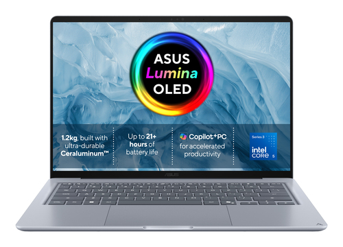 ASUS Zenbook 14 UX3480AA-U1008W Copilot+ PC Intel Core Ultra 5 325 Ноутбук 35,6 cm (14") WUXGA 16 GB LPDDR5x-SDRAM 512 GB Твердотельный накопитель (SSD) Wi-Fi 6E (802.11ax) Windows 11 Home Синий
