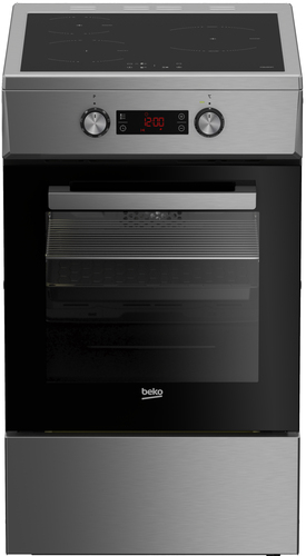 Beko FSM58301XCDT cooker Freestanding cooker Electric Zone induction hob Black, Stainless steel